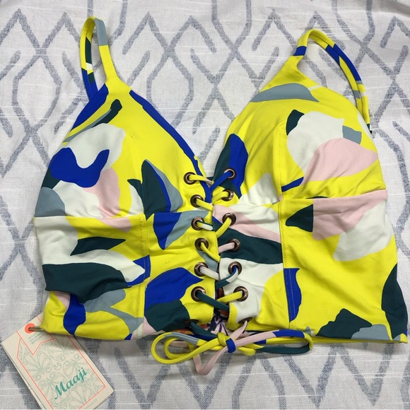 Maaji Other - NWT maaji bikini swim top reversible lace up corset printed